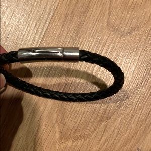 Black leather bracelet